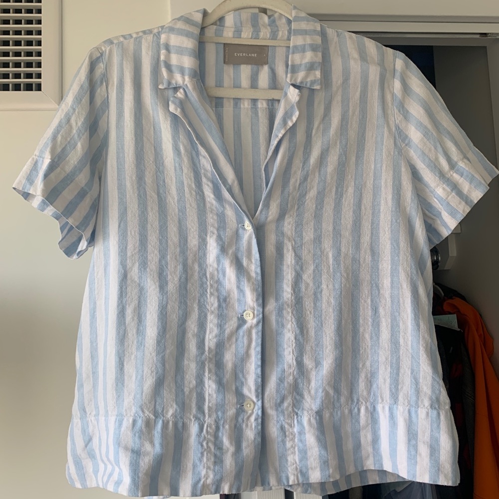 NWT Everlane Striped Linen T-Shirt